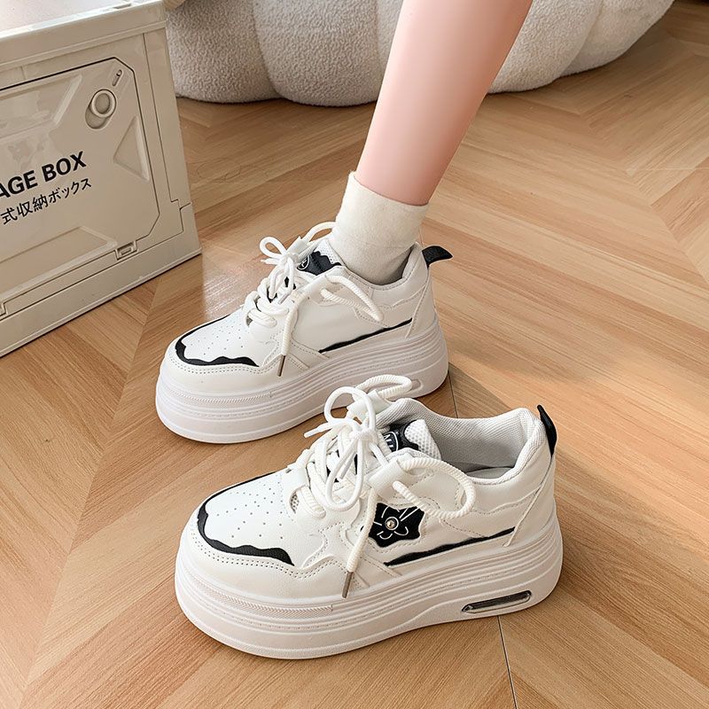 Brand platform sports women's autumn new versatile small height-increasing muffin board shoes