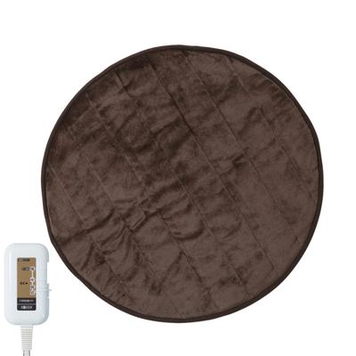 KODEN Rakunebou Sıcak Kahverengi Toz Akarı Oda Sıcaklığı Kaydırmalı Sıcaklık Matı, 80x80cm, Yuvarlak, Flanel, Yıkanabilir, Kovucu, 8 Saat KAPALI, Sensör, Kontrol,