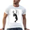 Tennis Girl Player Black And White Silhouette Tshirt Halloween Casual Tshirt