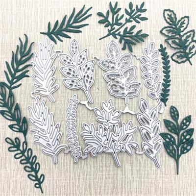 8PCS/lot Pretty leaves Kovové vyřezávací raznice Šablony vysekané Scrapbooking Řemeslná razítka DIY Album Papírové karty Embosovací raznice