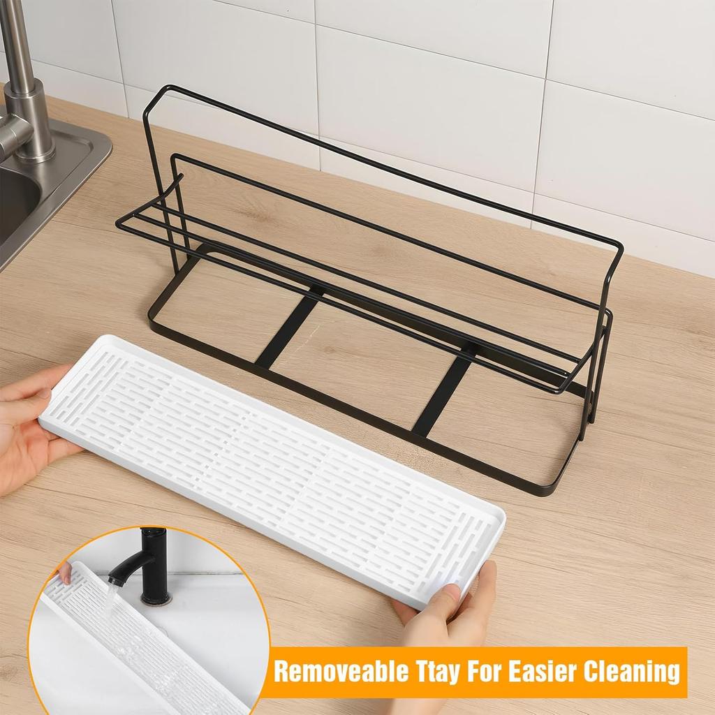 2-Tier Cup Mug  Drying Rack Kitchen Countertop Drainer with Drainboard Utensil Holder Rust-Proof Dish Mug Drying Storage Shelf