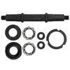 Kit d'axe de roue de vélo avec design à trou carré, avec cuvettes et roulements, assemblage facile