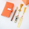 Orange Leather Gift Box: Ceramic Mug Set with Lid & Tea Infuser, Customizable Business Gift.