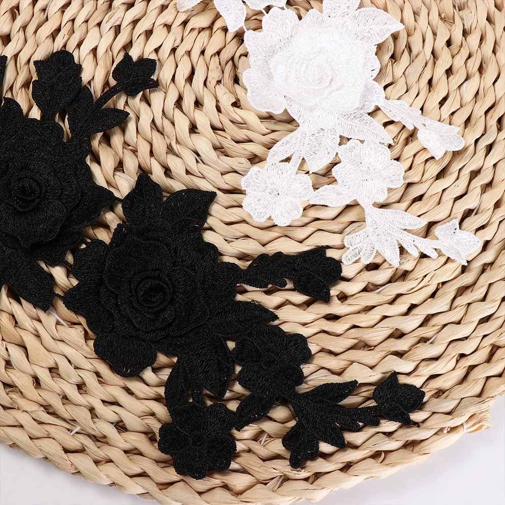 Clothes Accessory Rose Flower Applique Handmade DIY Crafts Cloth Patch Lace Fabric Cloth Applique Women