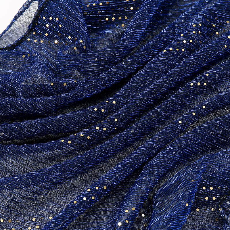 Ny Glittrig Hijabscarf Elegant Lätt Elastisk Sjal Sjal för Kvinnor Mode Glittrig Paljettfest Huvudduk Sjal 180*70cm
