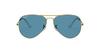 RB3025 AVIATOR LARGE METAL LEGEND GOLD Sunglasses with Polar Blue Lenses Ray-Ban