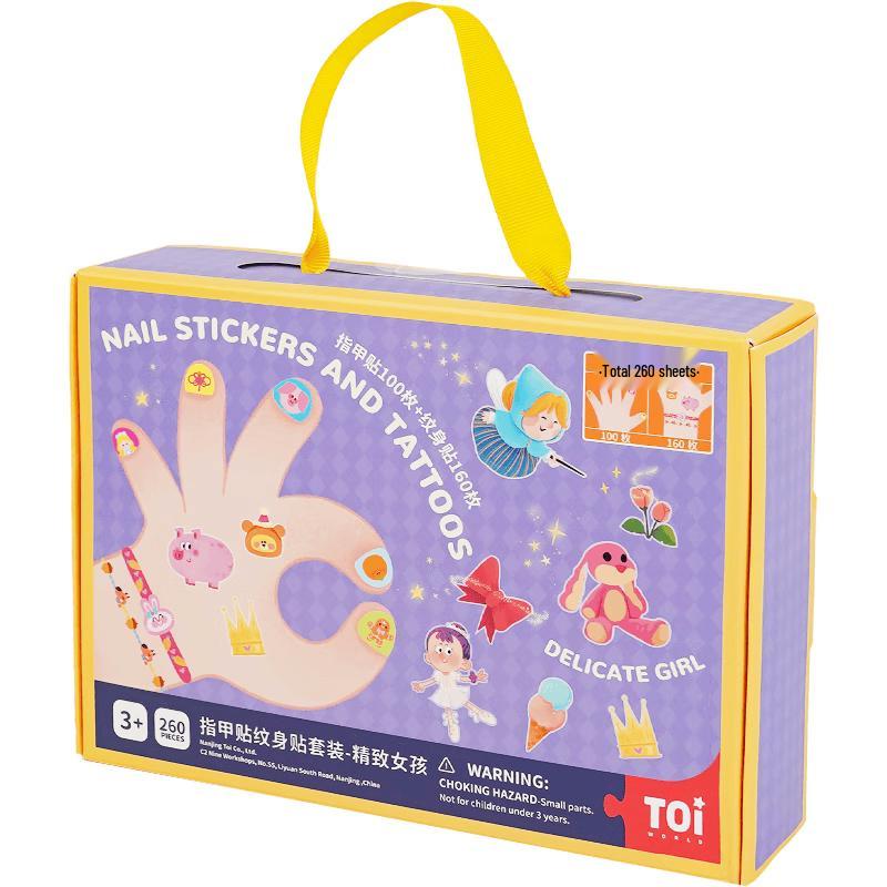 TOI Kids Waterproof Cartoon Nail & Tattoo Sticker Sets