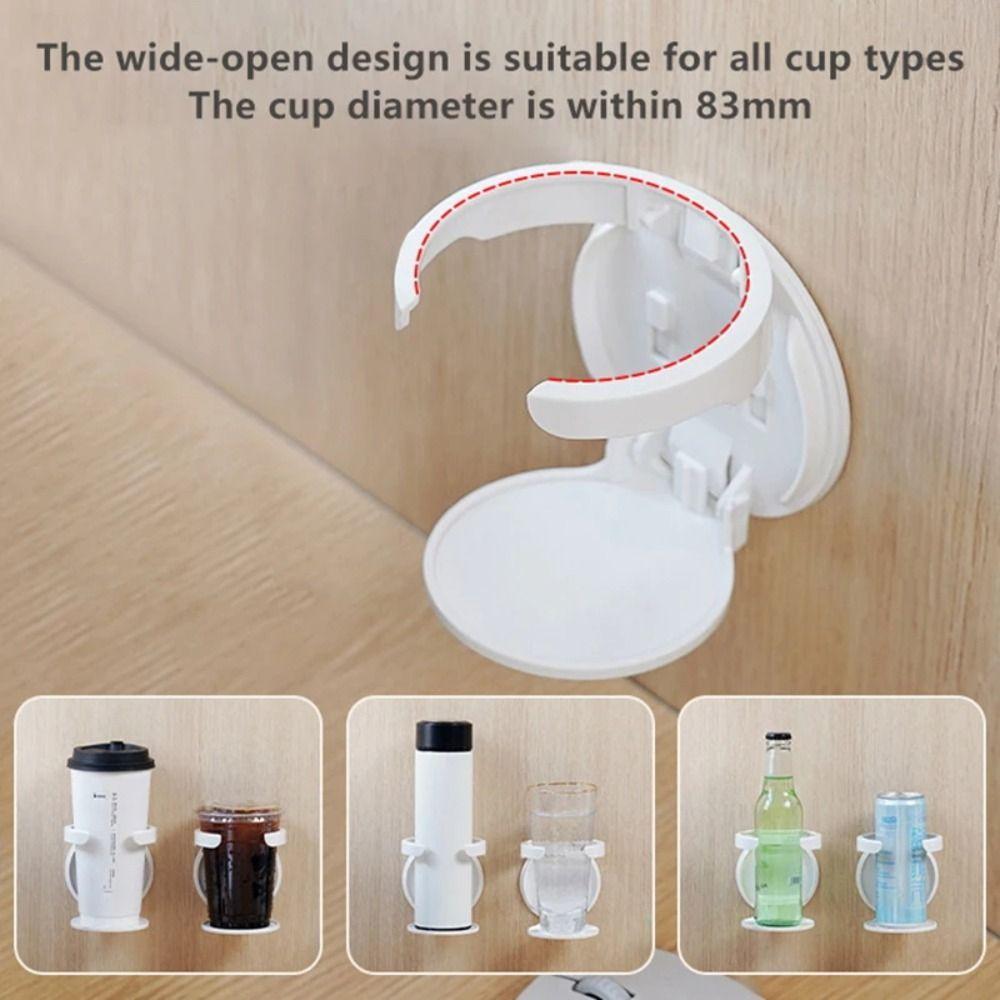 Wall-Mounted Round Cup Holder Foldable Wall Bottle Rack New Drink Holder