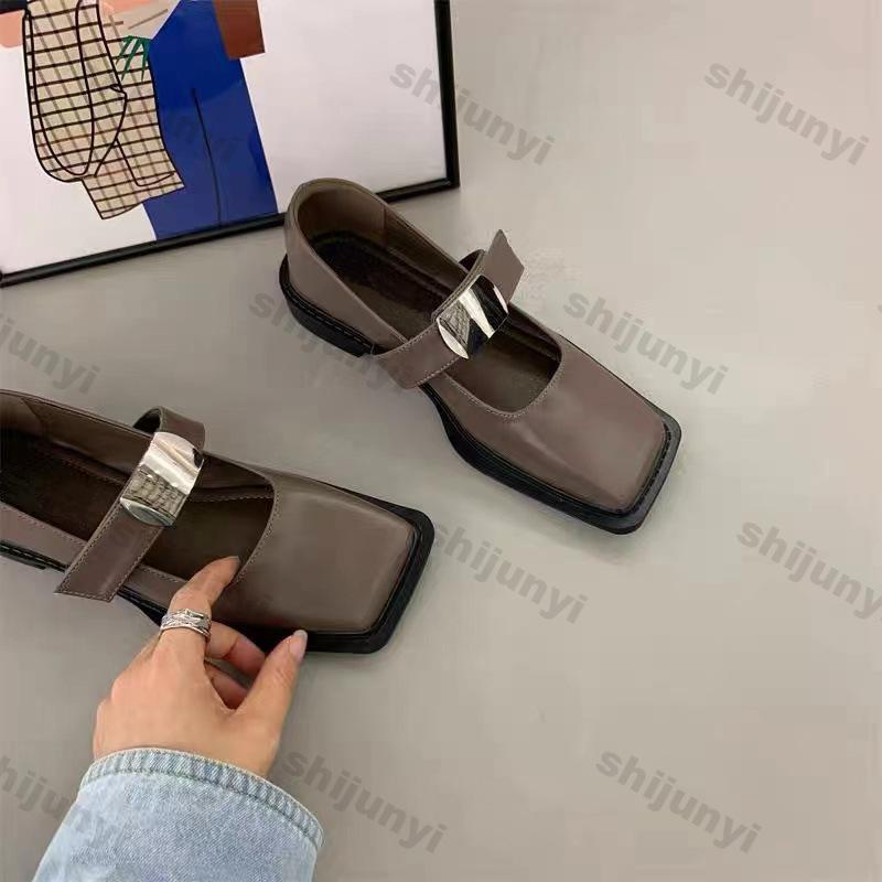 Fashion Women Square Toe Mary Jane Shoes Spring British Style Platform Single Shoes Women Soft Comfortable Slip-on Loafers Zapatos Mujer