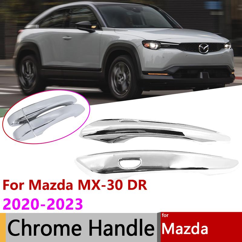 For Mazda MX-30 MX 30 DR     Chrome Door Smart Handle Cover Trim Set Decorate Protective Stickers Car Accessorie