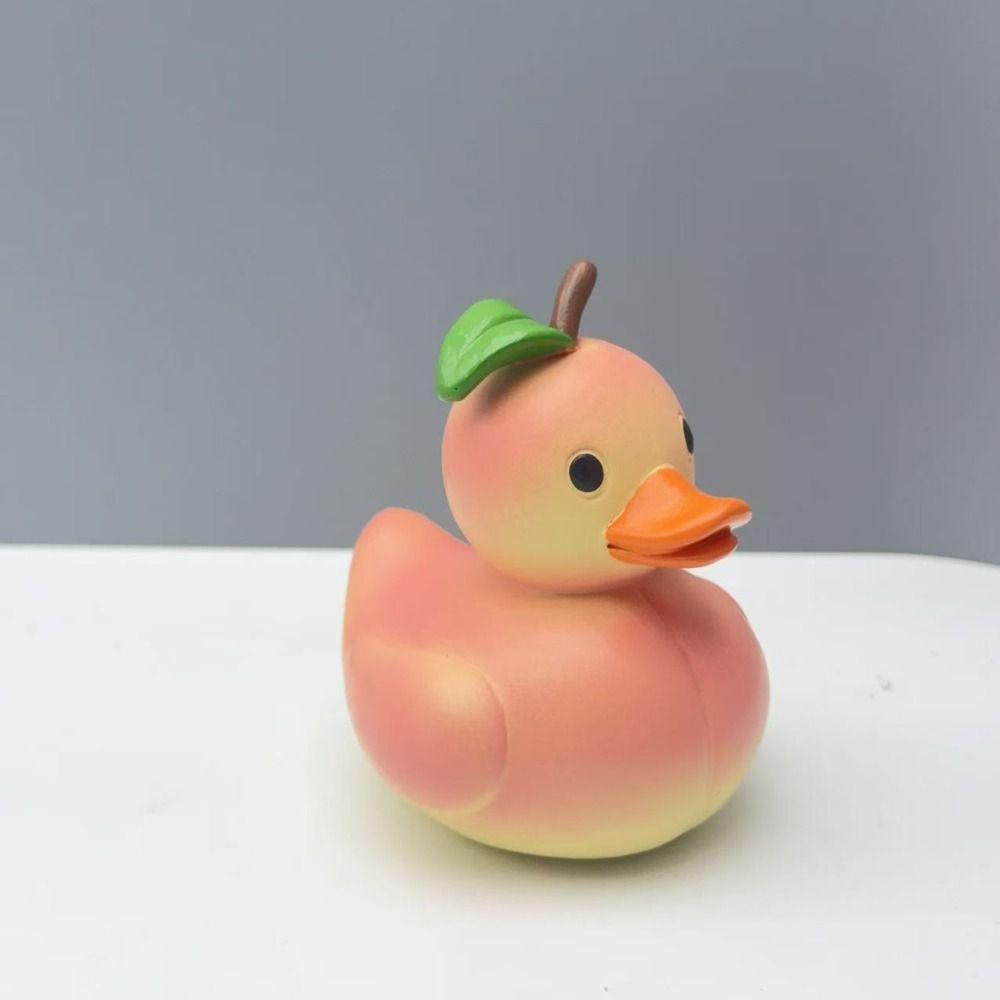 Resin Duck Figurine Cartoon Miniatures Ornament Desktop Decoration Fruit Duck Statue  Model Toy