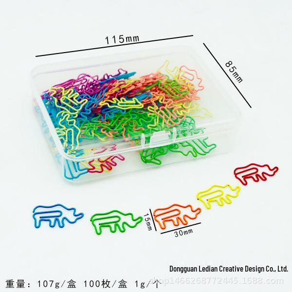 100-Piece Cute Animal-Shaped Paper Clips - Colorful, Creative Metal Stationery
