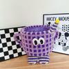 Little Monster Storage Basket Lamb Fleece Cotton Rope Finishing Basket Cute Cartoon Storage Basket Tabletop Ornament