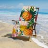 Tropical Pineapple & Fruit Patchwork Beach Towel – Ultra Soft Microfiber Quick Dry Sand Free Oversized for Adults Perfect for