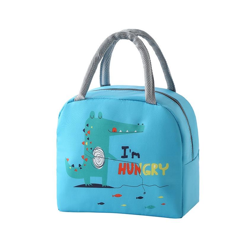 Thermal Lunch Dinner Bag Canvas Kawaii Cartoon Handbag Picnic Travel Breakfast Box School Child Portable Lunch Bag Tote Food Bag