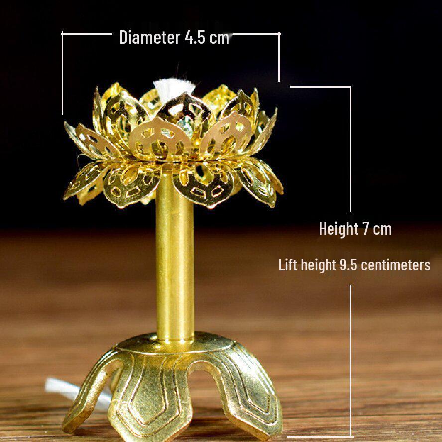Alloy Lotus Wick Holder for Butter and Kerosene Lamps - Temple Lighting Accessory