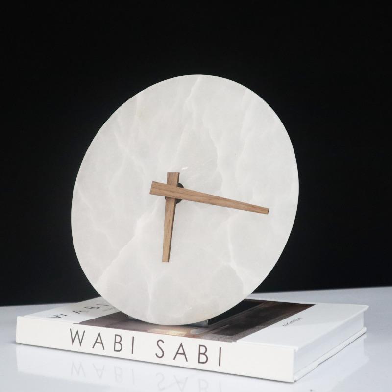 Marble Table Clock Decorative Tabletop Clocks Luxury Silent Desk Watch Modern Living Room Desktop Watches Table Decorations