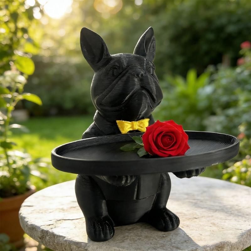 Lovely Dog Statue Key Candy Bowl Dog Statues Figurines Entryway Table Ornament for Office Home Decors New Year Gift
