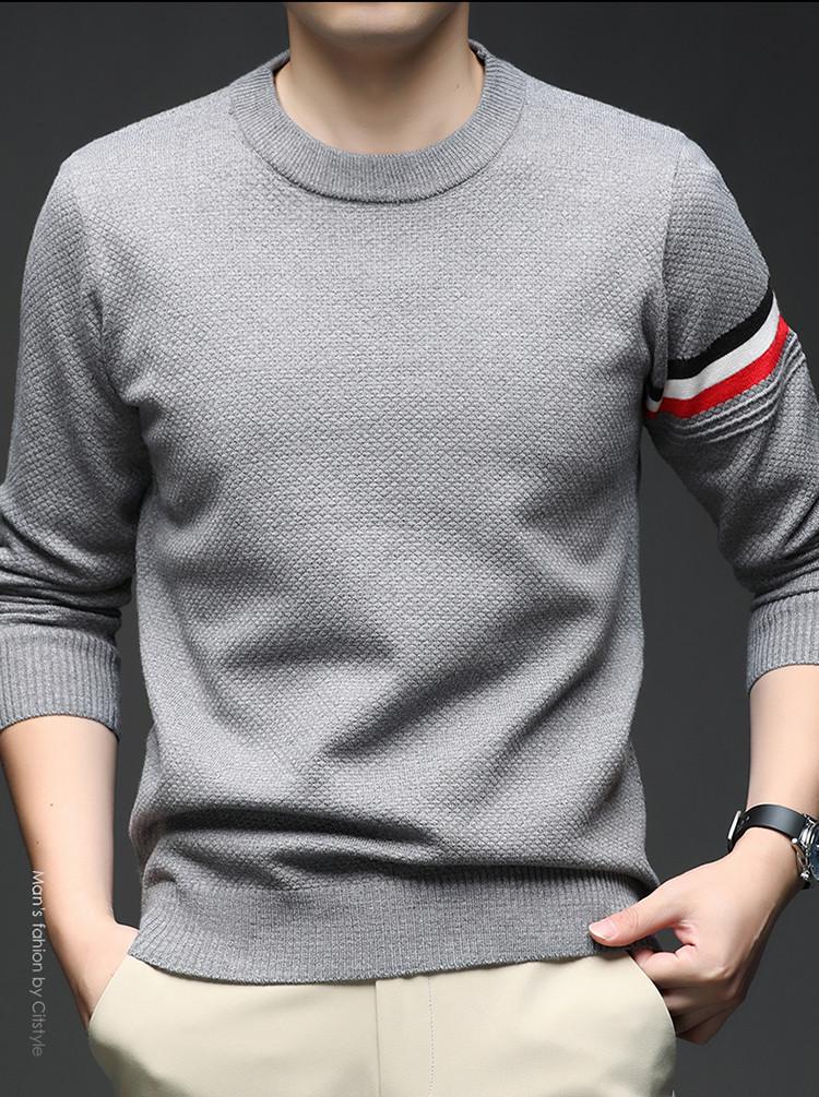 Men's Thickened Knitwear: Casual Round Neck Sweater for Autumn/Winter - Warm, Versatile Layer