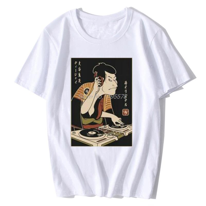 Samurai DJ Shirt DJ Samurai Herren T-Shirt Mode Herren T-Shirt Herren Baumwoll-Tees Tops Harajuku Streetwear Kleidung