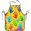 1pc Colorful Handprint Paint Splash Print Apron Durable And Easy To Clean Adjustable Waistband Polyester Material For Kitchen Co