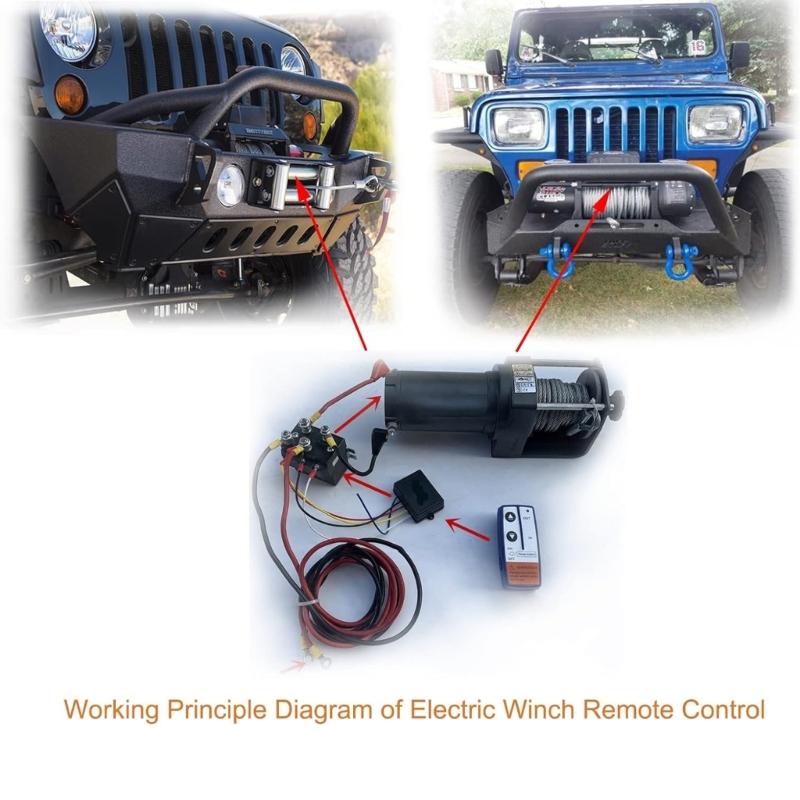 Wireless Winch Remote Control Kit Handset Switch Controller Receiver Kit Winch Control System for Car ATV Truck SUV