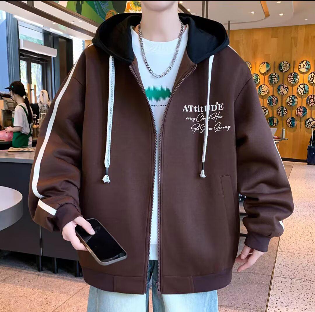 Модная мальчиковая весенне-осенняя бейсбольная куртка с капюшоном большого размера L