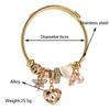 Titanium Steel Heart Shape Beaded Bracelet With Rhinestone Pendant For Women And Men