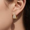 18K Gold Plated Geometric Triangle Zircon Earrings - Versatile, Elegant, Stainless Steel