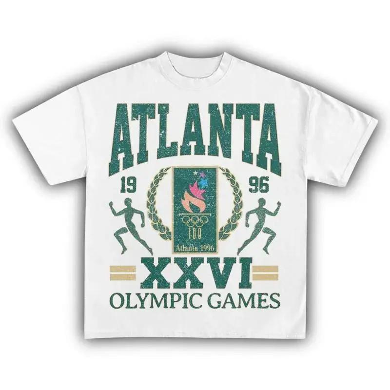 96 Atlanta Games Vintage Boxy Unisex Cotton T-shirt