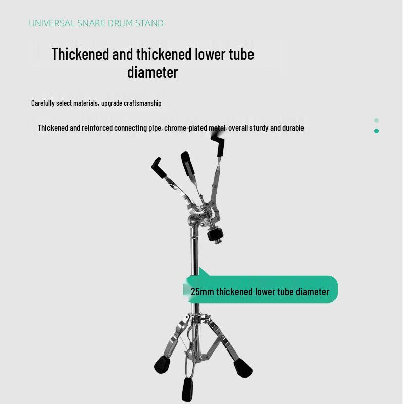 Adjustable Professional Double-Leg Snare Drum Stand - Silent, 25-Tube Design for Jazz & Musical Instruments