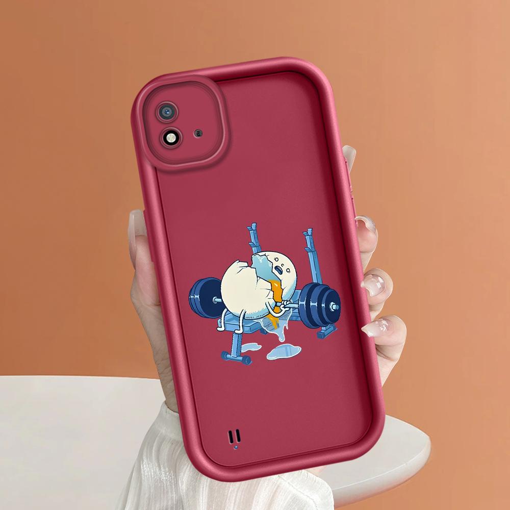 Soft Silicone Square Ladder Printing Pattern Phone Casing Full Cover Camera Shockproof Protection Rubber Case for OPPO Realme