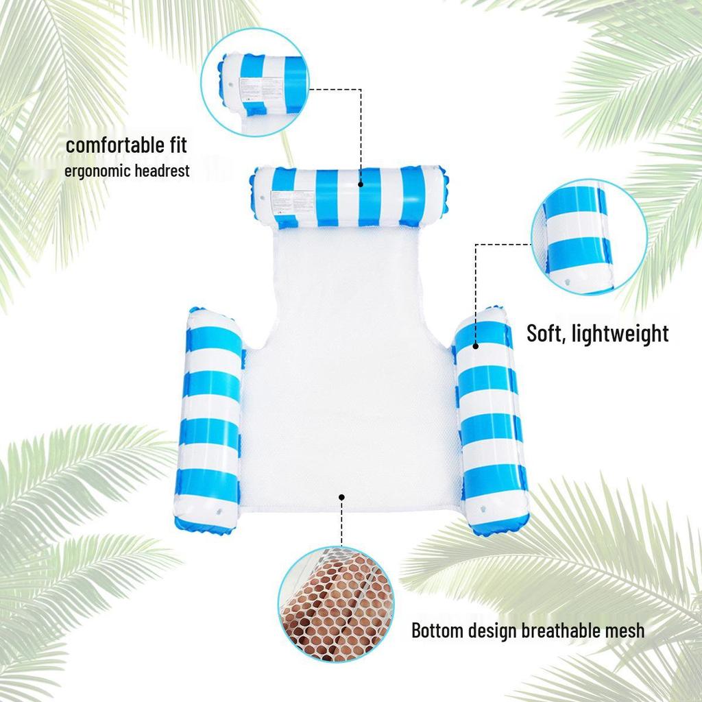 Exclusive Three-Tube Inflatable Water Floating Bed for Adults - Thickened PVC, Foldable Design
