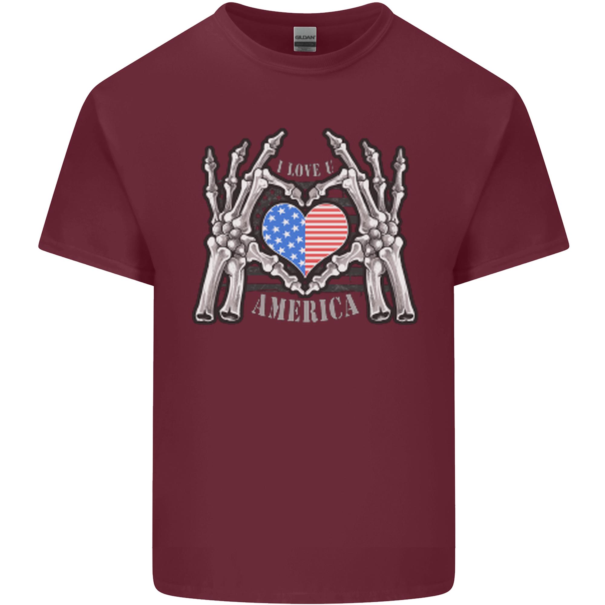 I Love You America 4th of July USA Flag Unisexs Light Cotton TShirt S