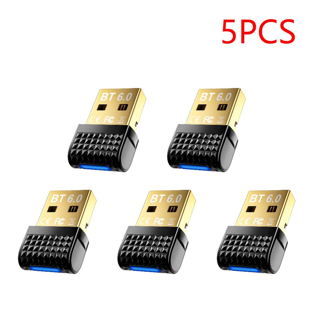 1-5PCS 6.0 Adapter USB BT Adapter Plug and Play Wireless BT Transmitter Receiver for PC Mouse Keyboard Headphones Speakers