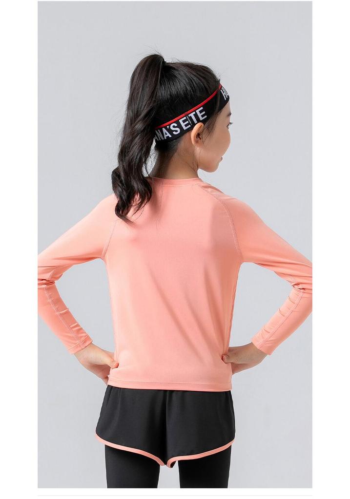 Children's Quick-Dry Long Sleeve Fitness & Yoga Wear for Boys and Girls