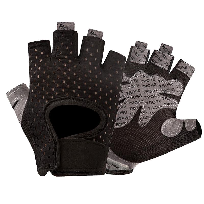 

Женские фитнес-перчатки для велоспорта, тренировок, с полупальцами, для спиннинга, дышащие, нескользящие, износостойкие, тонкие, спортивные перчатки для йоги L чёрный