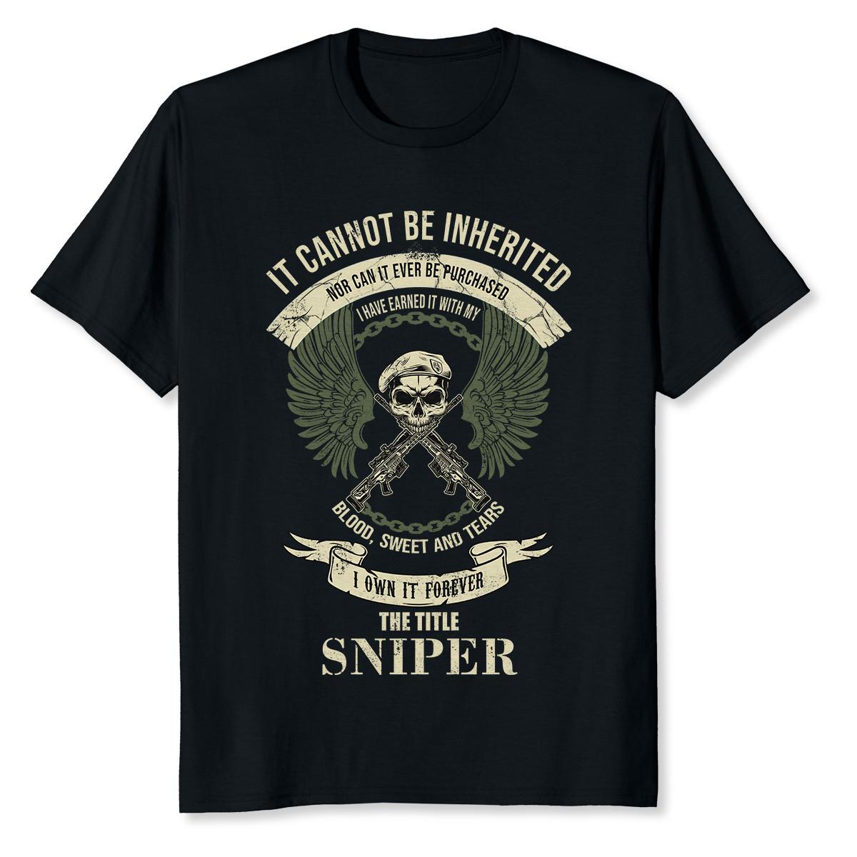 NEW LIMITED Military Sniper Blood Sweet And Tears Skull Vintage T-Shirt XL