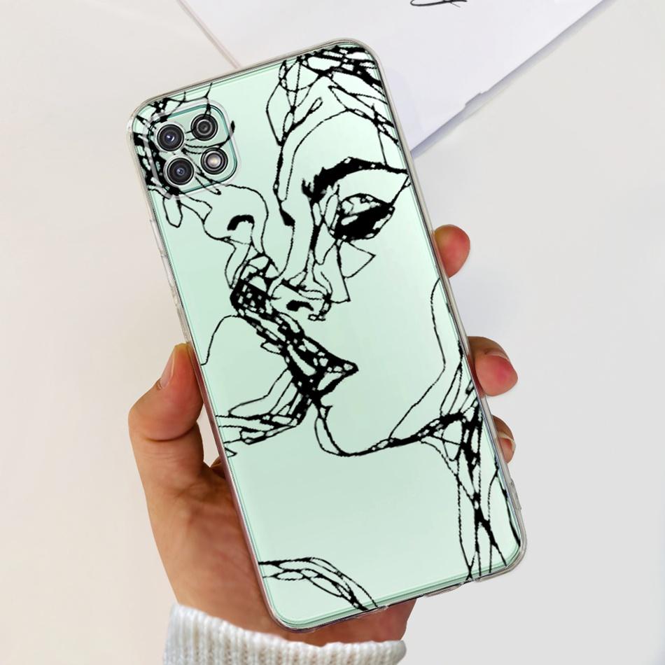 Stylish Phone Case For Samsung Galaxy A22 5G A22S A22 4G Transparent TPU Soft Silicone Back Cover For Samsung A22 A225F A226B