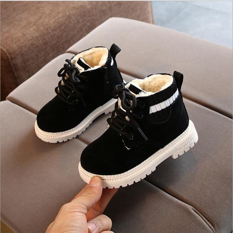 Children Casual Shoes Autumn Winter Boots Boys Shoes Fashion Leather Soft Antislip Girls Boots Sport Running Shoes