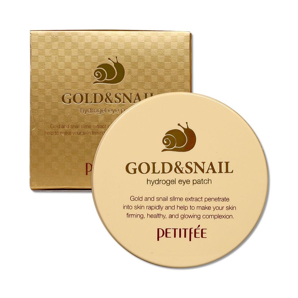 

Petitfee Gold & Snail Hydrogel eye patch 60 pcs - Hydrogel eye patches золотий