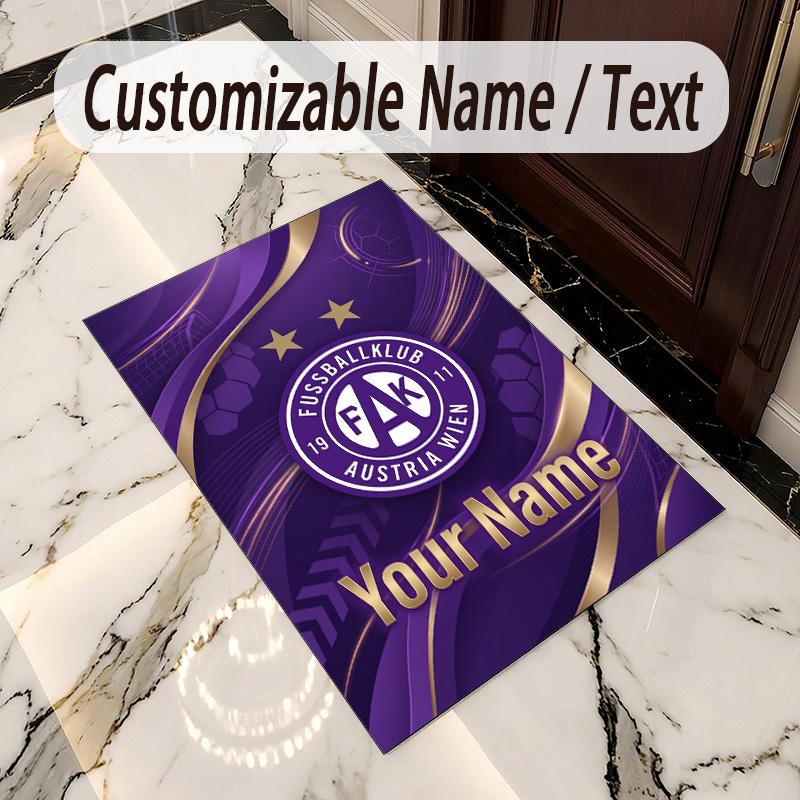 Crystal Velvet Rug Austria Wien FC Print Custom Name Text Floor Mat Home Decor