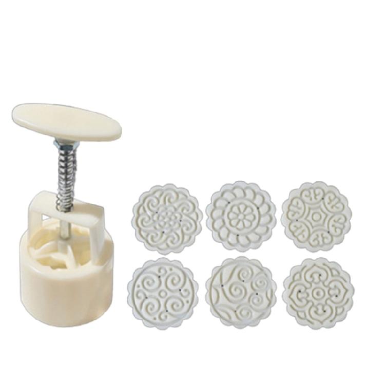 Various Shape Mooncake Mold DIY Hand Pressure Fondant Mooncake Mould with Stamps