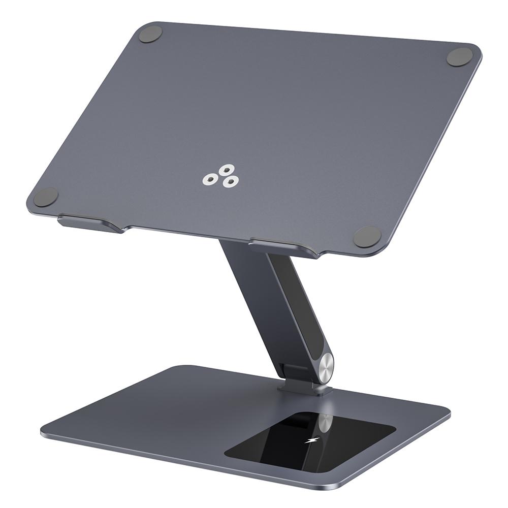 

C5Q 15W Wireless Charging Laptop Riser Folding Bracket with 6-in-1 Hub Docking Station A
