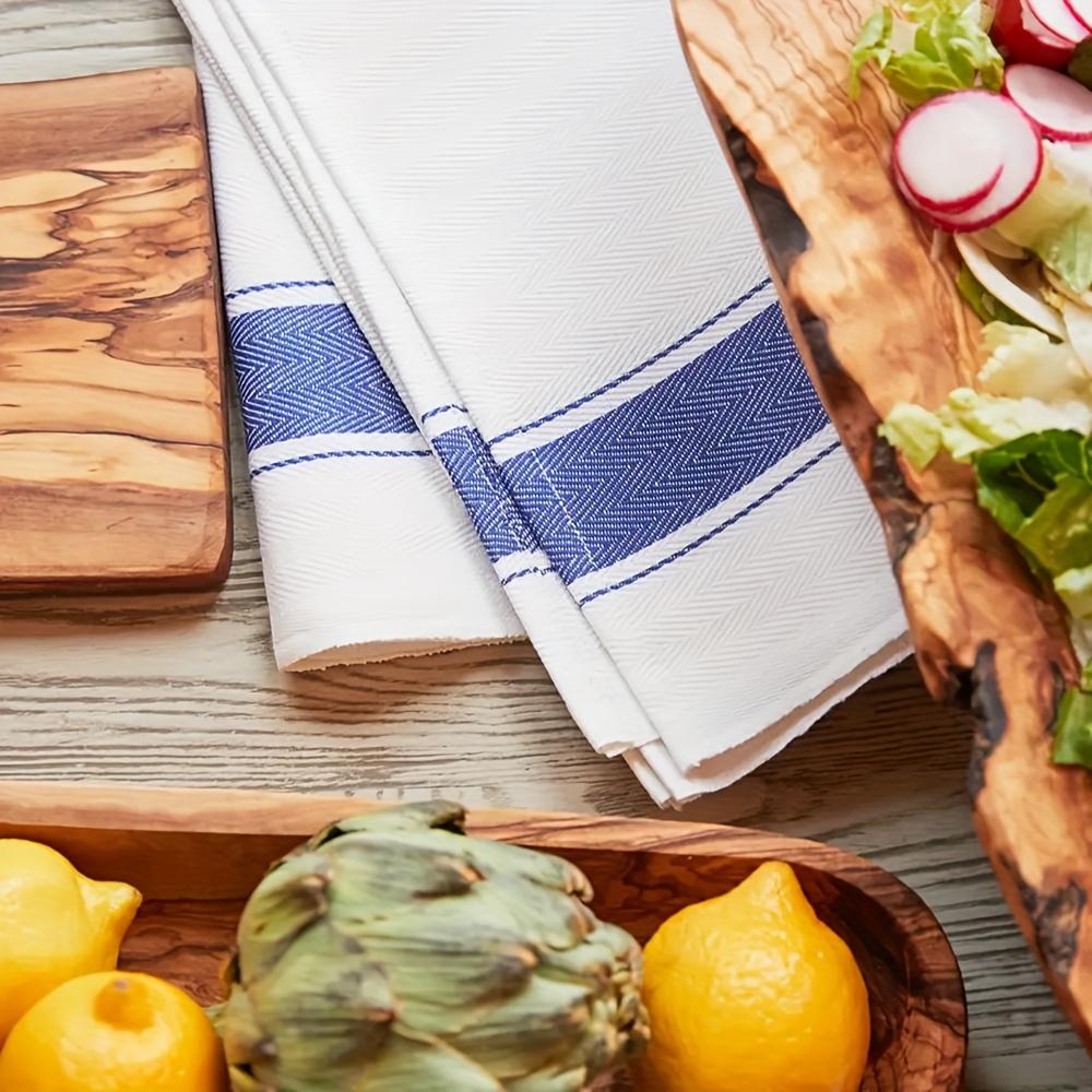 2/4/8 Bardzo Dużych Ścierek Kuchennych, 20" X 25", 100% Bawełny Ścierki Kuchenne, Klasyczne Jodełkowe Ścierki do Herbaty, Stylowe Vintage Białe