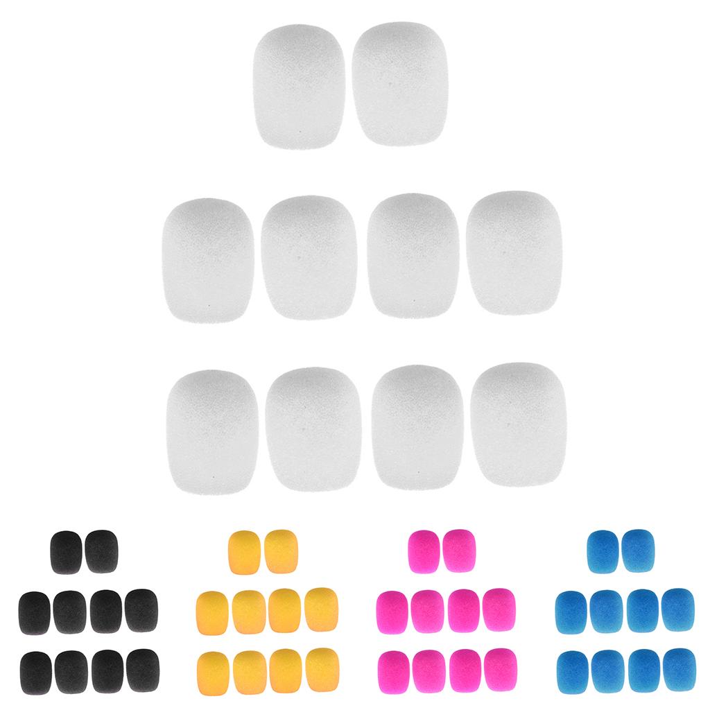 10 Pieces Small Lapel Tie Microphone Sponges Cover Shield 28 X 22 X 8mm