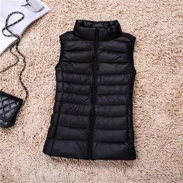 

Lightweight Spring, Autumn and Winter White Fleece Casual Women s Vest Casual Fashion Wear Inside and Outside S чёрный