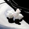 2pcs Couple Animal Light Kiss Car Ornament Add Love Atmosphere, Rearview Mirror Decoration Ornament Easter Bunny
