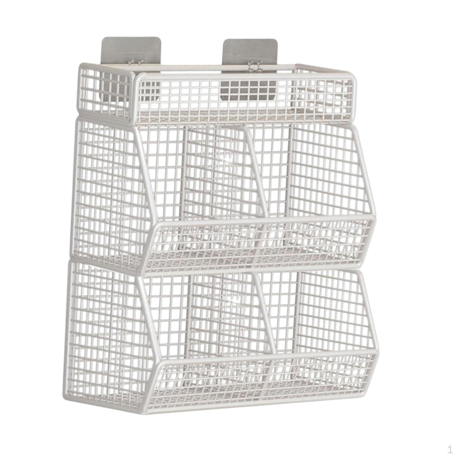 

Подвесная кухонная корзина для фруктов, четыре отделения, современный легкий настенный органайзер для белый