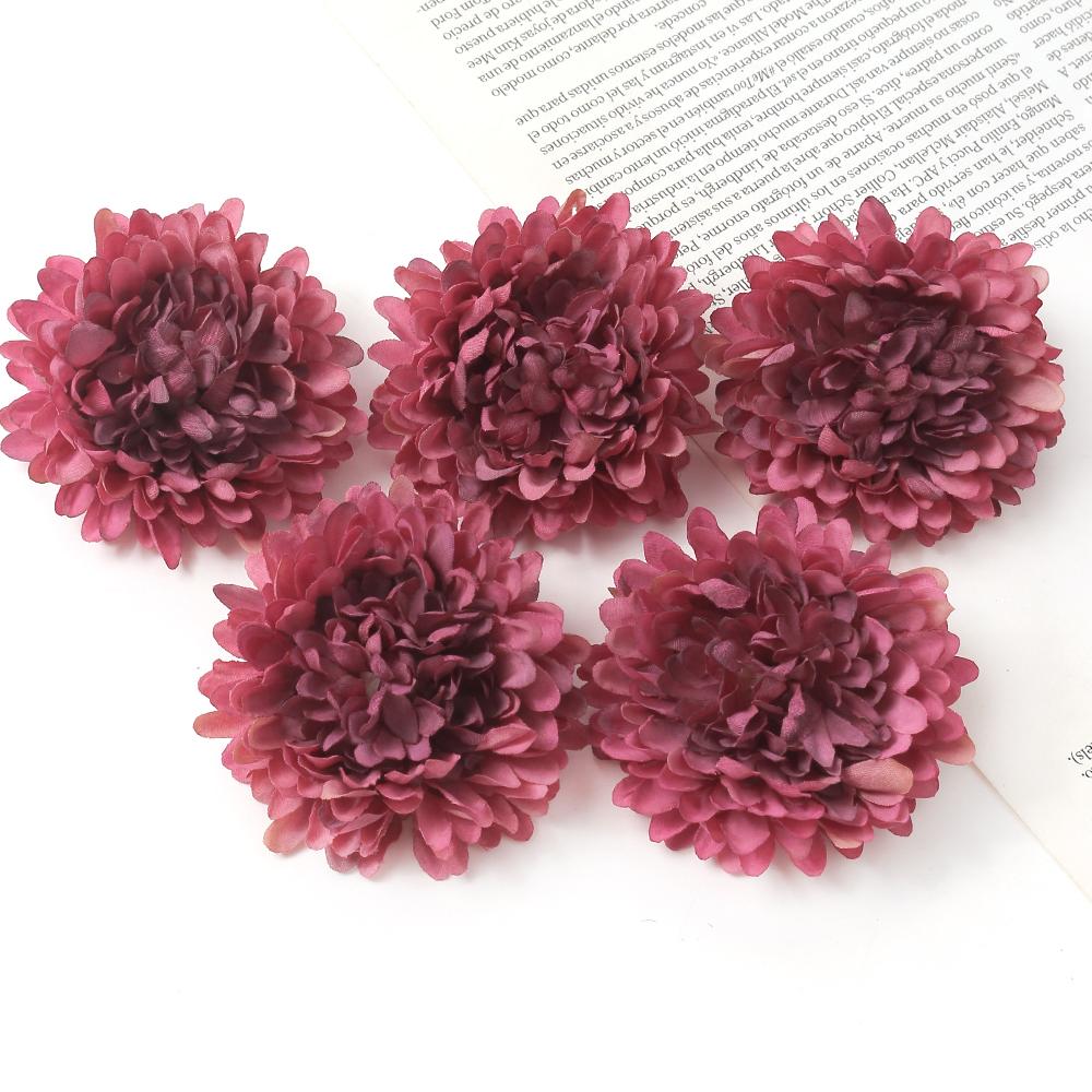 5Pcs Silk Artificial Flowers 7cm Dahlias 10 Colors Garland Accessories Home Decor Wedding Decoration Wall Hanging Garden DIY